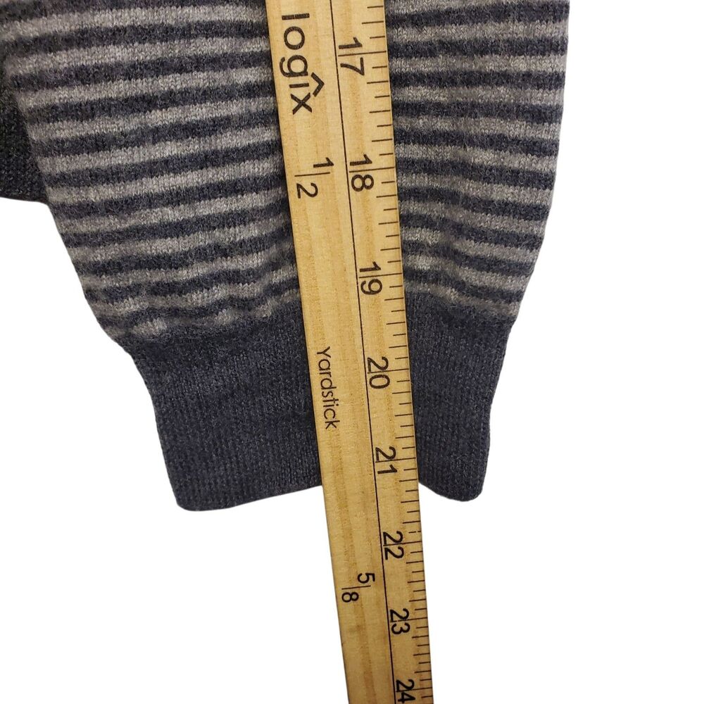 THE MEN'S STORE Bloomingdale's Sweater Mens Large Gray Striped 100% Merino Wool - Picture 5 of 8